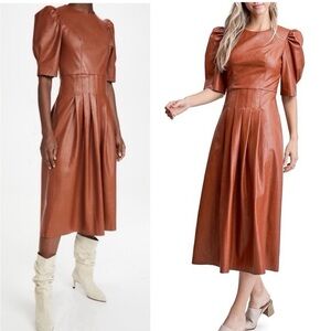 En Saison Faux Leather Midi Dress